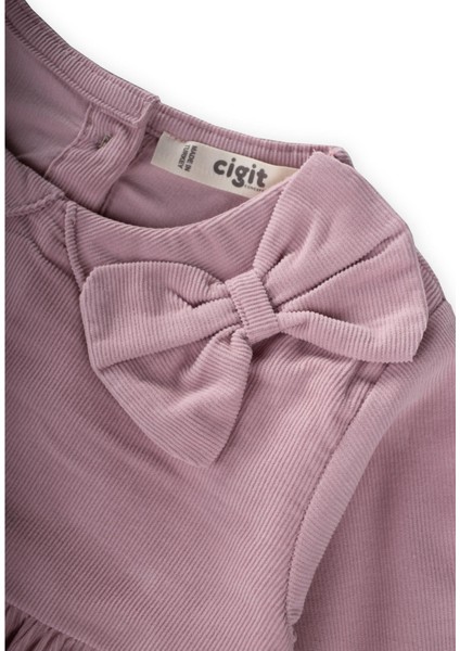 Kadife Elbise 1-8 Yaş Leylak modelleri