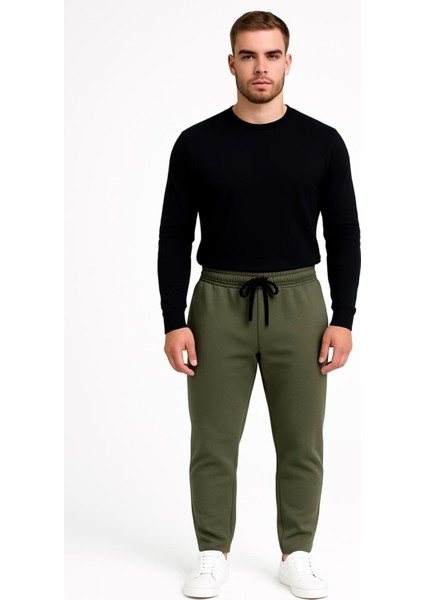 Erkek Haki 3 Iplik Şardonlu Eşofman ALTI-P2019