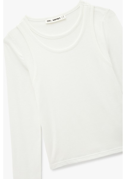 Slim Fit Atlet Görünümlü Bisiklet Yaka Uzun Kollu Tişört modelleri