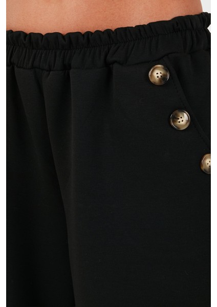 Via Dante Regular Fit Lastikli Bel Geniş Paça Düğme Detaylı Pantolon Bayan Pantolon 6888573