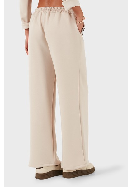 Via Dante Regular Fit Lastikli Bel Geniş Paça Düğme Detaylı Pantolon Bayan Pantolon 6888573 modelleri