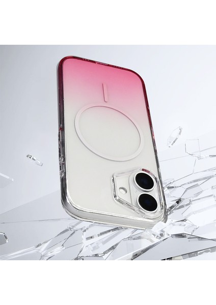 Apple iPhone 16 Uyumlu M-Safe Şarj Özellikli Septik Silikon Kapak Pembe modelleri
