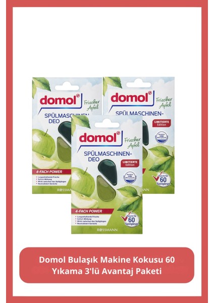 Bulaşık Makinesi Kokusu 60 Yıkama 3'lü Avantaj Paketi