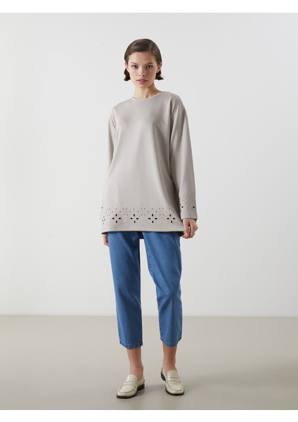 Yeni Sezon Bisiklet Yaka Nakışlı Kadın Tunik fiyatları