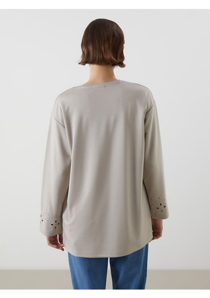 Yeni Sezon Bisiklet Yaka Nakışlı Kadın Tunik fırsatları