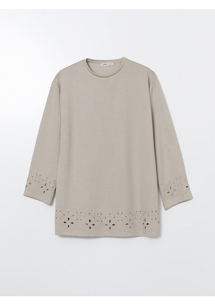 Yeni Sezon Bisiklet Yaka Nakışlı Kadın Tunik indirimleri