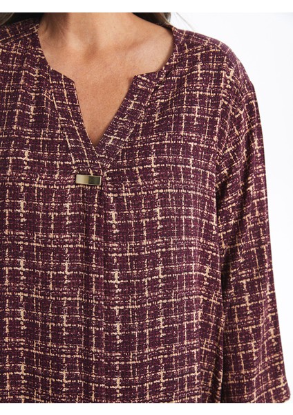 Yeni Sezon Kaçık Yaka Desenli Elbise modelleri