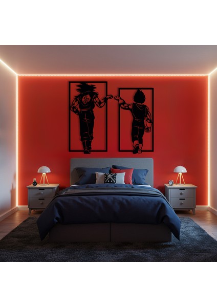 Son Goku ve Vegeta Temalı Ahşap Duvar Tablosu fiyatları