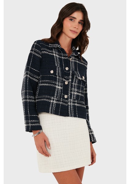 Via Dante Pamuklu Regular Fit Düğmeli Gömlek Yaka Ceket Bayan Ceket 2687551191