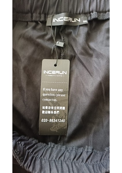 Incerun Erkek Büyük Beden Günlük Düz Renk Siyah Bol Pantolon , Şalvar Tipi Büyük Beden Siyah Özel Tasarım Pantalon