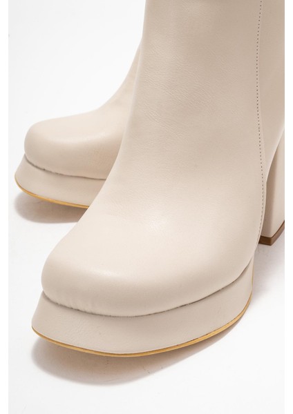 Kadın Platform Taban Bot Bej Cilt modelleri