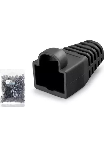 100 Adet ( Siyah ) RJ45 Cat6 CAT6E Cat5 CAT5E 8P8C Utp Ethernet Ağ Kablosu Jakı Koruma Cover Kılıfı Kablo Konnektörü