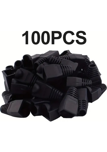 100 Adet ( Siyah ) RJ45 Cat6 CAT6E Cat5 CAT5E 8P8C Utp Ethernet Ağ Kablosu Jakı Koruma Cover Kılıfı Kablo Konnektörü fırsatları