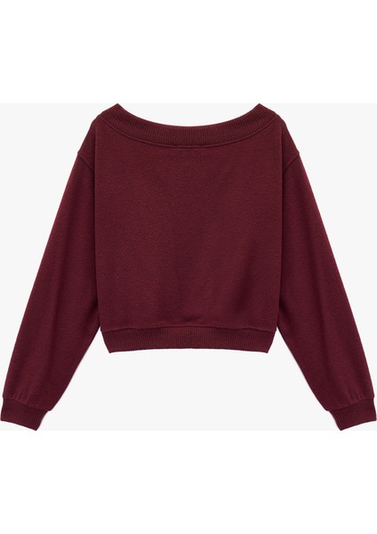 Viskon Karışımlı Kayık Yaka Omzu Açık Uzun Kollu Tişört fiyatları