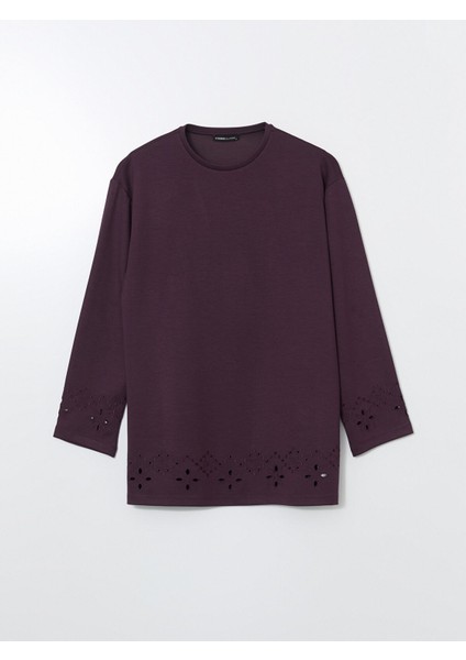 Yeni Sezon Bisiklet Yaka Nakışlı Kadın Tunik indirimleri