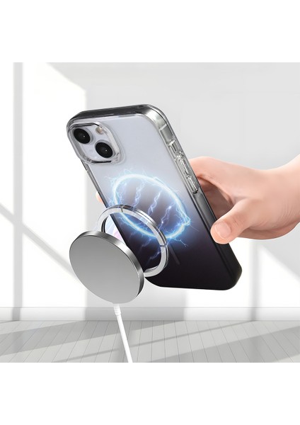 Apple iPhone 13 Uyumlu M-Safe Şarj Özellikli Septik Silikon Kapak Siyah modelleri