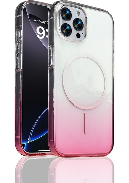 Apple iPhone 16 Pro Uyumlu M-Safe Şarj Özellikli Septik Silikon Kapak Pembe