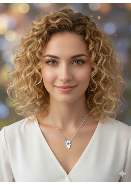 925 Ayar, Zirkon Taş Fatma Ana Eli Model, 40-45 cm Kolye Uzunluğu, Ağırlık Ortalama 2-2,5 gr Aralığında, Mükemmel Hediye 925 Ayar Gümüş Kolye (KOD2722) fiyatları