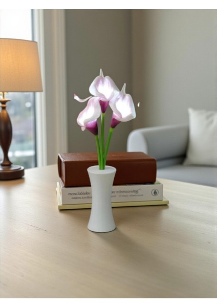 Mor Zambak Tasarımlı Dekoratif LED Işıklı Lamba fırsatları