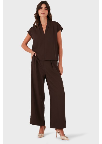 Via Dante Regular Fit Normal Bel Geniş Paça Pantolon Bayan Pantolon 268755092 fiyatları