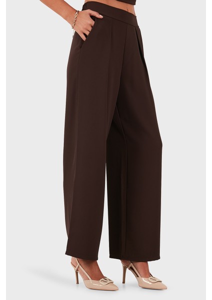 Via Dante Regular Fit Normal Bel Geniş Paça Pantolon Bayan Pantolon 268755092 indirimleri