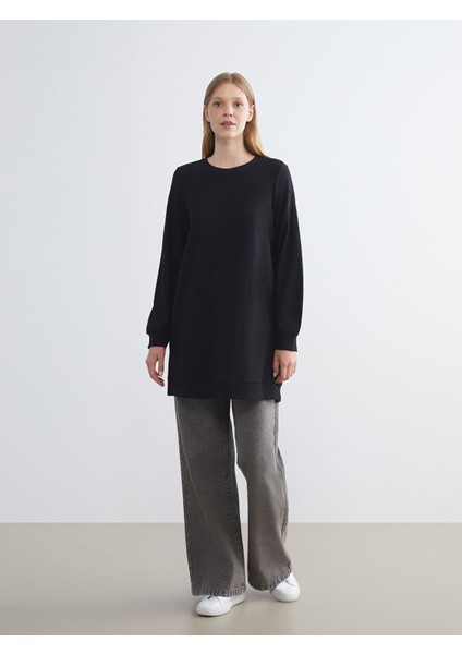 Yeni Sezon Bisiklet Yaka Dokulu Kadın Tunik fiyatları