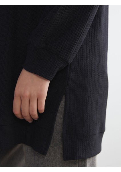 Yeni Sezon Bisiklet Yaka Dokulu Kadın Tunik modelleri