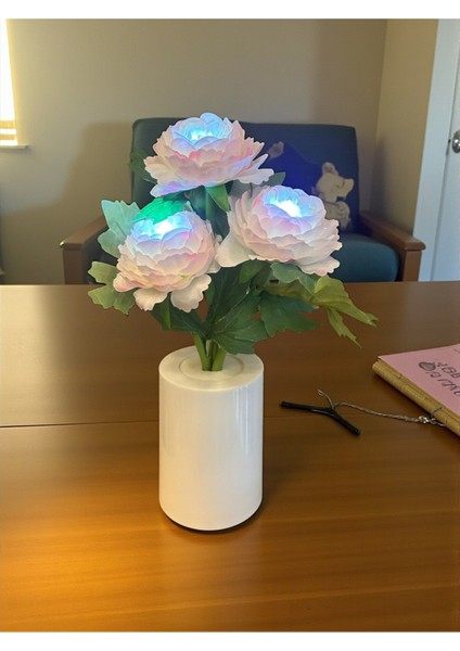 Romantizmin ve Zarafetin Işığı Pembe Şakayık Dekoratif Lamba fiyatları