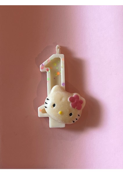 Hello Kitty 1 Yaş Pasta Mum Seti | Tatlı Sürpriz Doğum Günü Mumu | Figürlü Özel Tasarım (3 Adet) fiyatları