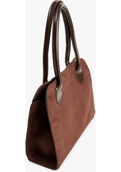 Saplı Mıknatıslı Süet Görünümlü Tote Çanta modelleri