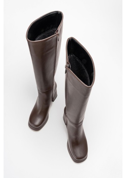 Kadın Platform Taban Çizme Kahve Cilt indirimleri