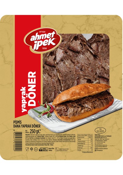 Yaprak Döner 250GR fiyatları