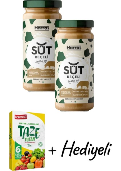 Süt Reçeli Glütensiz Yarım Yağlı 270 gr x 2 Adet