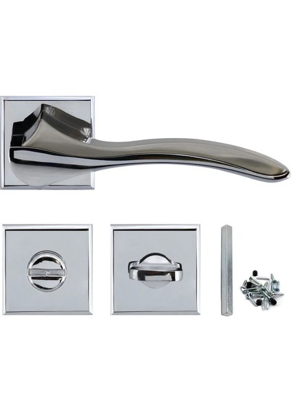 Girne Wc Banyo Kapı Kolu Krom Inox Sağa Sola Uygun Iç Dış Wc Kapısı Kilitlenebilir 1 Takım fiyatları