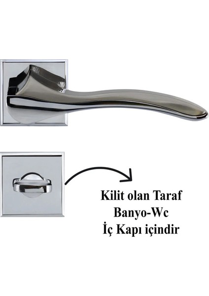 Girne Wc Banyo Kapı Kolu Krom Inox Sağa Sola Uygun Iç Dış Wc Kapısı Kilitlenebilir 1 Takım fırsatları