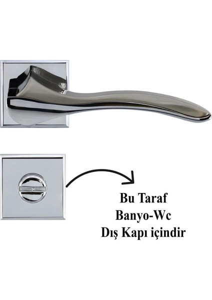Girne Wc Banyo Kapı Kolu Krom Inox Sağa Sola Uygun Iç Dış Wc Kapısı Kilitlenebilir 1 Takım indirimleri