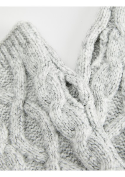 Saç Örgü Dokulu Parmaksız Kırçıllı Uzun Eldiven modelleri