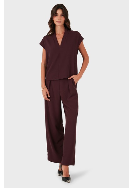 Via Dante Regular Fit Normal Bel Geniş Paça Pantolon Bayan Pantolon 268755092