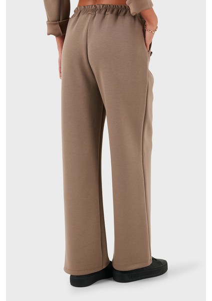 Via Dante Regular Fit Lastikli Bel Geniş Paça Düğme Detaylı Pantolon Bayan Pantolon 6888573 modelleri