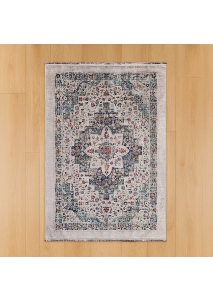 Soft Vintage Desenli Halı - Gri - 160X230 cm