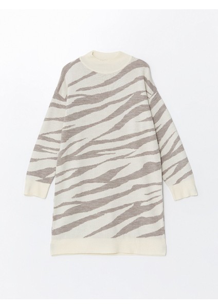 Yeni Sezon Yarım Balıkçı Yaka Desenli Kadın Triko Tunik indirimleri