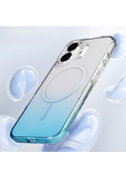 Apple iPhone 16 Uyumlu M-Safe Şarj Özellikli Septik Silikon Kapak Turkuaz indirimleri