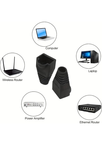 100 Adet ( Sarı ) RJ45 Cat6 CAT6E Cat5 CAT5E 8P8C Utp Ethernet Ağ Kablosu Jakı Koruma Cover Kılıfı Kablo Konnektörü fiyatları