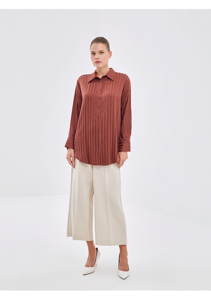 Yeni Sezon Çizgili Saten Kadın Gömlek Tunik fiyatları