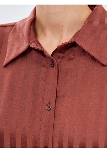 Yeni Sezon Çizgili Saten Kadın Gömlek Tunik modelleri