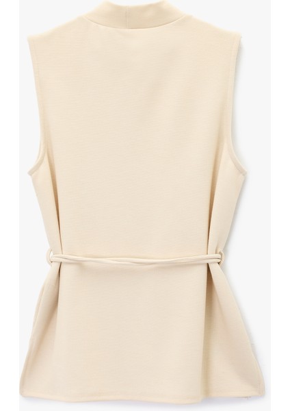 Dik Yaka Kolsuz Kemerli Bluz fiyatları