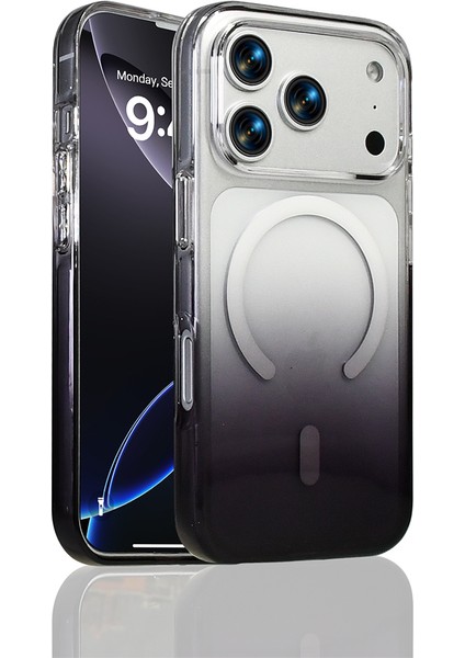 Apple iPhone 17 Pro Max Uyumlu M-Safe Şarj Özellikli Septik Silikon Kapak Siyah