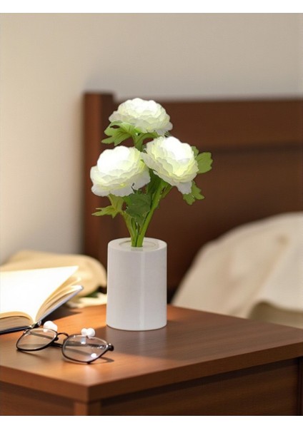 Zenginliğin ve Onurun Işıltısı Beyaz Şakayık Dekoratif Lamba fiyatları