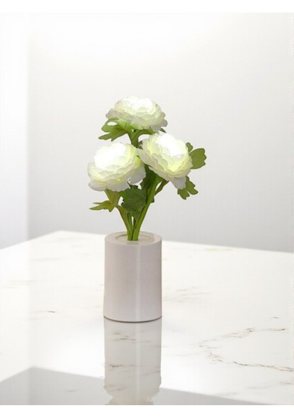 Zenginliğin ve Onurun Işıltısı Beyaz Şakayık Dekoratif Lamba fırsatları