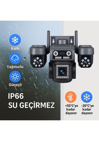 4g Solar 4 Lens Güvenlik Kamerası 12MP – Renkli Gece Görüş, IP66, Hediyeli Sd Kart ve Sım Kart fiyatları